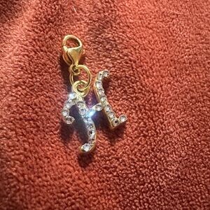 Swarovski Crystal and Gold Plated Initial “H” Charm